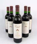 Lote 598 - 6 Garrafas Vinho Tinto Evel 1987