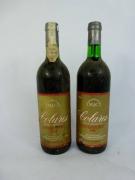 Lote 656 - 2 garrafas de vinho tinto de Colares,Manuel José Colares(M.J.C.) reserva de 1987