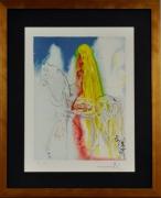 Lote 1879 - Salvador Dalí, serigrafia colorida s/papel, motivo "Lady Godiva ou a Cavaleira Nua", assinada, edição E.A. (Epreuve d´Artiste - Prova de Artista), datável da década de 60, mancha colorida 45x35cm, moldura 65x53cm. NOTA: excepcional serigrafia pertencente à série "Cavalos Dalineanos". Muito bela, muito colorida, muito decorativa . Valiosa.