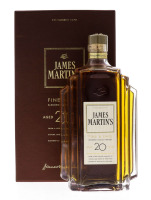 Lote 3021 - WHISKY JAMES MARTIN'S 20 ANOS - Garrafa de Whisky, Fine & Rare, Blended Scotch, Escócia (700ml - 43%vol.). Nota: garrafa idêntica à venda por € 350,36. Em caixa de cartão original. Consultar valor indicativo em https://www.fgp.pt/store/james-m