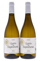 Lote 3142 - DÃO QUINTA DA ESPINHOSA RESERVA 2015 - 2 garrafas de Vinho Branco, DOC Dão, Quinta da Espinhosa, Reserva 2015, das castas Encruzado e Malvasia Fina, Quinta da Espinhos, Vila Nova de Tazém, (750ml - 13,5%vol.)