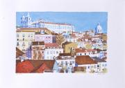 Lote 22 - SERRÃO (n.1937) - Serigrafia sobre papel, assinada, datada de 2000, série HC 15/25, motivo "Vista de Lisboa”. Dim: mancha 34x50 cm. Dim: suporte 50x70 cm. Sem Moldura. Serigrafia deste autor à venda por € 265 no CPS