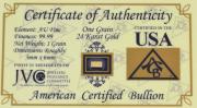 Lote 3 - OURO FINO 24 KT, ONE GRAIN - Barra de Ouro de 999,9 (24 kt) com 3 x 6 mm em invólucro selado e certificado de autenticidade emitido pelo American Certified Bullion. Peso: 0.06479891 g. (1 grain). http://www.lbma.org.uk/pricing-and-statistics.