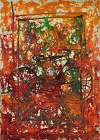 Lote 10 - Lopes de Sousa (ORIGINAL) - Óleo sobre tela, motivo "Bicicleta", assínada e datada de 2006, com certificado de autenticidade, com aprox.75x90cm (sem moldura). Nota: Lopes de Sousa è natural de Aveiro, expõe desde 1975, premiado internacionalment