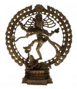 Lote 10 - DIVINDADE HINDU - Em bronze relevado e vazado representando Shiva Nataraja. Dim: 41x36x11 cm (aprox.). Nota: sinais de armazenamento