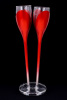 Lote 117 - MOET & CHANDON, FLUTES - Conjunto de 4 flutes em vidro inseridas em hastes de plástico simulando flores, assente em base de acrílico translúcido. Dim: 33 cm (aprox. Altura das flutes). Nota: sinais de armazenamento - 3