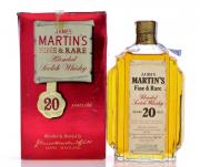 Lote 2013 - WHISKY JAMES MARTIN'S 20 ANOS - Garrafa de Whisky, Fine & Rare, Blended Scotch Whisky, Escócia (750ml - 43%vol). Nota: garrafa idêntica à venda por € 300. Consultar valor indicativo em http://www.kupsch-whisky.de/product_info.php?products_id=4369