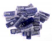 Lote 107 - FICHAS DE 4 ENTRADAS USB - Conjunto composto por 25 peças em plástico e metal. Decoração lisa de tonalidade azul. Dim: 9x4 cm. Nota: em bom estado