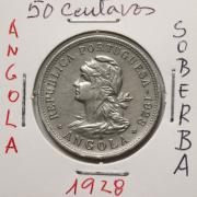 Lote 196 - MOEDA DE $50 CENTAVOS, ANGOLA DE 1928 - República Portuguesa. Em alpaca. Sem classificação atribuída pela Oportunity, cabe ao licitante atribuir a classificação e a valorização que entender correta