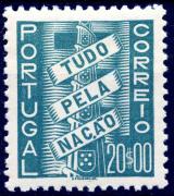 Lote 32 - SELOS, PORTUGAL - Selo de 20$00 referente à série “Tudo Pela Nação” (Mundifil #574) de 1935-41, em novo e com goma original (**/MNH) e com excelente qualidade – Cotação Catálogo Mundifil/Afinsa de 2018 de €105,00 - Nota: Toda a série completa em MNH noutros lotes deste leilão. Sem classificação atribuída pela Oportunity, cabe ao licitante atribuir a classificação e a valorização que entender correta.