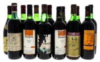 Lote 2138 - GARRAFAS DE VINHO TINTO - Conjunto de 13 garrafas de Vinho Tinto de diversos anos, produtores, regiões e marcas, (750ml). Nota: podem apresentar perda ou rótulos danificados. Conforme fotos