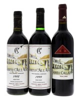 Lote 2349 - ABREU CALLADO - 3 garrafas de Vinho Tinto, Vinho Regional Alentejano, sendo 1 garrafas de 1998, 1 garrafa de 1999 e 1 garrafa de 2002, Fundação Abreu Callado, Benavila, (750ml - 13%vol.)