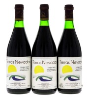 Lote 2377 - TERRAS NEVADAS - 3 garrafas de vinho tinto Regional Beiras, Sub-Região da Beira Alta, Terras Nevadas, Adega Cooperativa de S. Paio, Gouveia, (750ml - 12%vol.). Nota: rótulos ligeiramente danificados.