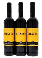 Lote 2513 - GRATUS 2010 - 3 garrafas de Vinho Tinto Regional Alentejano, Gratus, colheita 2010, das castas Aragonez, Trincadeira e Alicante Bouschet, (750ml – 13%vol.).