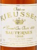 Lote 2752 - CHÂTEAU RIEUSSEC 1998 - Garrara de Vinho Branco Licoroso Francês, 1er Grand Cru Classé 1855, Sauternes 1998, Appelation Sauternes Contrôlée, França, (750ml - 14%vol.). Nota: garrafa idêntica à venda por € 59,95. Consultar valor indicativo em h - 3