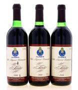 Lote 2049 - F.C.PORTO ADEGA COOPERATIVA DE TORRES VEDRAS - 3 garrafas de Vinho Tinto, Vinho Regional Estremadura, sendo 2 garrafas de 1999 e 1 garrafa de 2000, Adega Cooperativa de Torres Vedras, (750ml - 11,5%vol.)