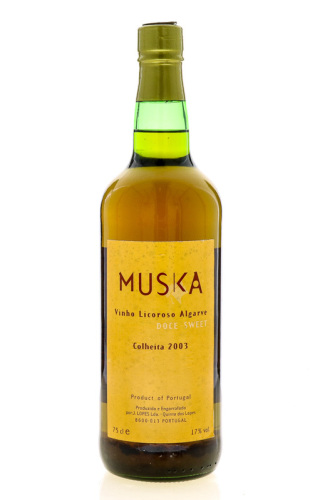 Lote 2146 - MUSKA 2003 - Garrafa de Vinho Licoroso do Algarve, Colheita 2003, J. Lopes, Quinta dos Lopes, (750ml - 17%vol.)