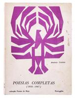 Lote 812 - POESIAS COMPLETAS (1956-1967) - Por António Gedeão, 1975, 5ª edição, Portugália Editora, Lisboa, Apresentação de Jorge de Sena. In-8º (19 cm). Encadernação de capa de brochura. Nota: sinais de manuseamento e páginas por aparar