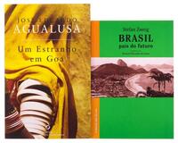 Lote 831 - CONJUNTO DIVERSO DE LIVROS - 2 Vols. "BRASIL - PAÍS DE FUTURO", Stefan Zweig, 2014, Feitoria dos Livros; e "UM ESTRANHO EM GOA", José Eduardo Agualusa, 2013, QUETZAL, Lisboa. Encadernações de capa de brochura. Nota: exemplares bem estimados