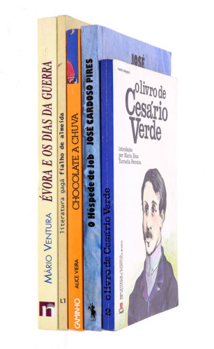 Lote 832 - CONJUNTO DIVERSO DE LIVROS - 5 Vols. "O HÓSPEDE DE JOB", José Cardoso Pires, 1992, Pub. Dom Quixote, Lisboa; "O LIVRO DE CESÁRIO VERDE", Cesário Verde (introdução de Mª Ema Tarracha Ferreira), 1986, ULISSEIA, Lisboa; "ÉVORA E OS DIAS DA GUERRA"