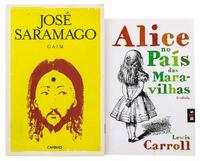 Lote 896 - CONJUNTO DIVERSO DE LIVROS - 2 Vols. "ALICE NO PAÍS DAS MARAVILHAS", Lewis Carrol, 2010, Leya; e "CAIM", José Saramago, 2009, Editorial Caminho, Lisboa. Encadernações de capa de brochura. Nota: exemplares bem estimados