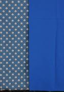 Lote 6 - CORTES DE TECIDO – Conjunto de 2 peças, um de tom azul/salmão com padrão floral e outro em tecido azul. Dim: 154x350 cm (padrão floral) e 150x395 cm (azul). Nota: sem uso