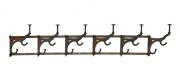 Lote 3 - BENGALEIRO EM METAL - Antigo bengaleiro de parede em metal, com 6 suportes cada um com 2 cabides. Dim: 103 cm (comprimento). Nota: sinais de uso e desgastes