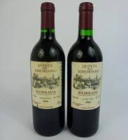 Lote 799 - Lote de 2 garrafas de Vinho Tinto, QUINTA DO RIBEIRINHO, Bairrada, colheita de 1994, criado por Luís Pato. Para coleccionadores.