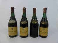 Lote 1186 - Lote de 4 garrafas de vinho tinto, CANTANHEDE, Adega Cooperativa de Cantanhede, colheita de 1967. Para coleccionador. Nota: 1 sem rótulo; 1 com perda