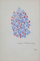 Lote 5001 - SONIA DELAUNAY (1885-1979) - Original - Desenho a pastel sobre papel, assinado, numerado 443, motivo "Composição para Projecto de Tecido". Dim: mancha 11x7 cm. Dim: suporte 21,5x14 cm. Dim: moldura com 58,5x47 cm. Desenho similar foi vendido p