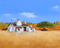 Lote 5025 - PEDRO BUISEL - Original - Pintura a óleo sobre tela, assinada, título "Simples Além-Tejo". Dim: mancha 60x73 cm. Óleo deste autor foi vendido por € 2.400 na Oportunity Leilões. Consultar valor indicativo em https://oportunityleiloes.auctionser