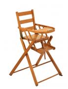 Lote 13 - COMBELLE CHILDREN HIGH CHAIR - Cadeira de refeição de bébé em madeira nobre da conceituada marca francesa (Combelle - fabricante desde 1926). Dim: 96x60x44 cm (aberta). Nota: sinais de uso e ligeiras falhas