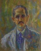 Lote 15 - JAN BOOLSKY - Original - Pintura a pastel sobre cartão, assinada, datada de 1918, motivo "Figura Masculina". Dim: mancha 52x41 cm. Sem Moldura