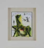 Lote 5014 - SALVADOR DALI (1904-1989) - Placa cerâmica, assinada, datada de 1971, série CCLXXV/XD, título "La Victime de La Fête". Dim: mancha 25x20 cm. Dim: moldura 48,5x43,5 cm. Placa cerâmica deste autor foi vendida por € 4.200 na Oportunity Leilões. C