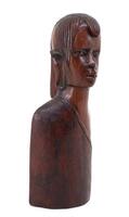 Lote 5648 - ARTE TRIBAL AFRICANA, BUSTO MASCULINO - Escultura em madeira exótica entalhada. Dim: 31 cm. Nota: bem conservada