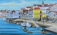 Lote 5760 - JOÃO LIMA - Original - Pintura a óleo sobre tela, assinada, motivo "Vista do Porto". Dim: mancha 60x100 cm. Obra deste autor foi vendida por € 900 na Oportunity Leilões. Consultar valor indicativo em Consultar valor indicativo em https://oport