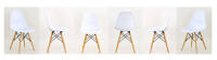 Lote 5011 - CADEIRAS DSW CHARLES & RAY EAMES - Conjunto de 6 cadeiras, reproduções das cadeiras DSW Charles & Ray Eames design de 1950. Em polipropileno Branco, base em madeira e aço. Conjunto de 6 cadeiras originais com valor de € 2.430 (€ 405, valor uni