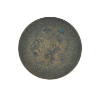 Lote 2 - MOEDA DO REINO UNIDO, 1919 - Moeda de One Penny, Georgivs V Dei Gra:Britt:Omn:Rex:Fid:Def:Ind:Imp.,1919, bronze. Nota: sem classificação atribuída, cabe ao licitante atribuir a classificação e a valorização que entender correcta