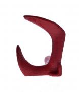 Lote 42 - BIGORNA DE SAPATEIRO - Peça em ferro. Bloco maciço de três formas em ferro fundido pintado de cor vermelha. Dim: 23x17x17 cm. Nota: sinais de uso, falhas e faltas