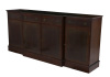 Lote 5063 - SIDEBOARD - Em madeira de mogno maciça e folheada. Corpo com 4 gavetas e 4 portas, interior com prateleiras. Decoração com embutidos e ferragens em metal. Dim: 92x203x45 cm (aprox.). Nota: sinais de uso, falhas e defeitos. Com chave - 3