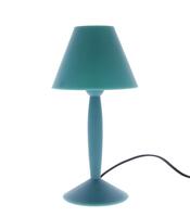 Lote 5150 - PHILIPPE STARCK, CANDEEIRO DE MESA - Modelo Miss Sissi. Design de Philippe Starck fabricado por Flos. Corpo e abat-jour em policarbonato verde. Dim: 28 cm. Nota: como novo, em caixa de cartão original