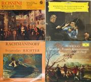 Lote 23 - MUSICA CLÁSSICA, 4 DISCOS VINIL 33RPM - Rossini - Jonel Perlea / Bamberg Symphony Orchestra (William Tell And Other Famous Overtures), Rachmaninnof - Sviatoslav Richter (concerto nº 2), Rodrigo - Aranjuez.Konzertserenade fur Harfe, Beethoven - Chirstian Ferras / Herbert Von Karajan, Encontram-se edições à venda pelo valor total de €55 na https://www.discogs.com. Não testados, sinais de armazenamento, capas com algumas falhas