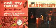 Lote 90 - 2 DISCOS VINIL 45 RPM, ANOS 60 - James Royal ? (Call My Name / When It Comes To My Baby) edição francesa CBS - 2525 de 1968.The Alan Price Set (Shame / Don't Do That Again) edição francesa Decca - 79.013 xdr 41.501 de 1967. Encontram-se similares à venda por € 24,05 (mais transporte). Não testados. https://www.discogs.com/sell/item/988171469, https://www.discogs.com/sell/item/889708475