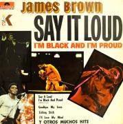 Lote 96 - JAMES BROWN (Say It Loud - I'm Black And I'm Proud) - Disco de vinil de 33 RPM. Edição de 1969. Encontra-se edição à venda por €70,00 (mais transporte). Não testado. Capa com assínatura de posse manuscrita e carimbo. https://www.discogs.com/sell/item/999756363