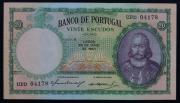 Lote 10 - NOTA DE VINTE ESCUDOS, 1954 - Ch.6, UPD 04178 do Banco de Portugal, D. António Luiz de Menezes, 25 maio de 1954. Estado MBC. Sem classificação atribuída, cabe ao licitante atribuir a classificação e a valorização que entender correta