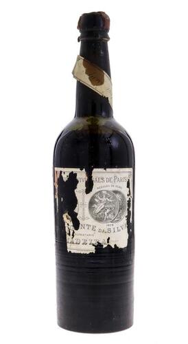 Lote 2013 - MADEIRA JOÃO VICENTE DA SILVA 1837 - Garrafa de Vinho da Madeira, Anno 1837, João Vicente da Silva, Madeira, (750ml aprox.). Nota: rótulo e lacre danificados