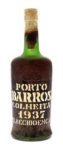 Lote 2016 - PORTO BARROS 1937 - Garrafa de Vinho do Porto, Colheita 1937, Envelhecido em Casco, Engarrafado em 1985, Barros, Almeida & Cª, Vila Nova de Gaia, (750ml - 20%vol.). Nota: garrafa idêntica à venda por € 426,67. apresenta perda adequada ao perío