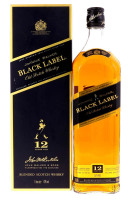 Lote 2054 - WHISKY JOHNNIE WALKER BLACK LABEL 12 ANOS - Garrafa de Whisky, Old Scotch Whisky, Extra Special, 12 Years Old, John Walker & Sons, Escócia, (1000ml - 43%vol.). Nota: em caixa de cartão original