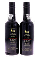 Lote 2077 - PORTO QUINTA DO ESTANHO LBV 2000 - 2 garrafas de Vinho do Porto, Quinta do Estanho. Late Bottled Vintage 2000, engarrafado em 2005, (375ml - 20%vol.)