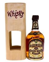 Lote 2095 - WHISKY CHIVAS REGAL 12 ANOS - Garrafa de Whisky, 12 Years Old, Blended Scotch Whisky, Chivas Brothers, Escócia (750ml - 43%vol). Nota: garrafa dos anos 1980s. Garrafa semelhante à venda por € 161,89. Apresentada em caixa de madeira. Consultar 